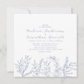 Periwinkle Flowers Rozen bruiloft uitnodiging (Voorkant)