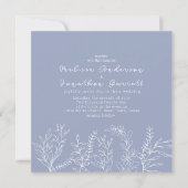 Periwinkle Flowers Rozen bruiloft uitnodiging (Voorkant)