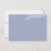 Periwinkle Flowers Trouwrecept Kaart Notitiekaartje (Achterkant)