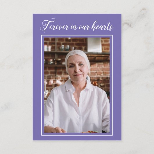 Periwinkle Forever in ons hart Foto van de Praycar Informatiekaartje (Voorkant)