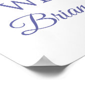 Periwinkle Fuchsia Baby shower Floral Welkom Poster (Hoek)