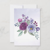 Periwinkle Fuchsia Blush Waterverf Floral Wedding RSVP Kaartje (Achterkant)