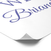 Periwinkle Fuchsia Vrijgezellenfeest Floral Welkom Poster (Hoek)