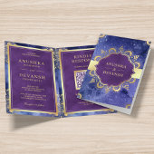 Periwinkle Galaxy Mandala QR Code Indian Wedding