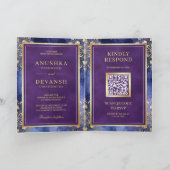 Periwinkle Galaxy Mandala QR Code Indian Wedding (Binnen)