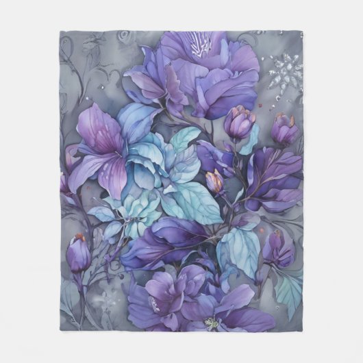 Periwinkle Garden Fleece Deken (Voorkant)