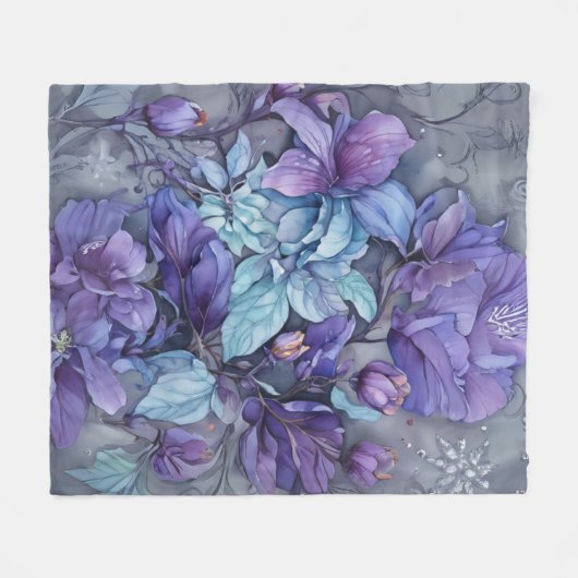 Periwinkle Garden Fleece Deken (Voorkant (Horizontaal))