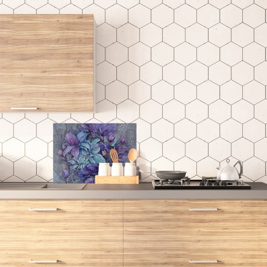 Periwinkle Garden Glass Snijplank