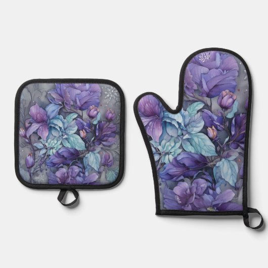 Periwinkle Garden Ovenwant & Pannenlap Set (Voorkant)