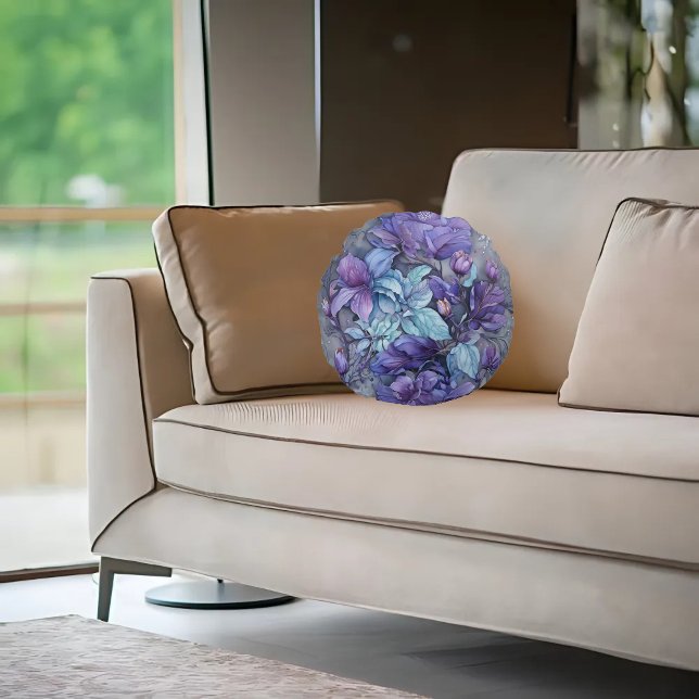 Periwinkle Garden Rond Kussen (Creator heeft geüpload)