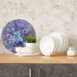 Periwinkle Garden Round Snijplank