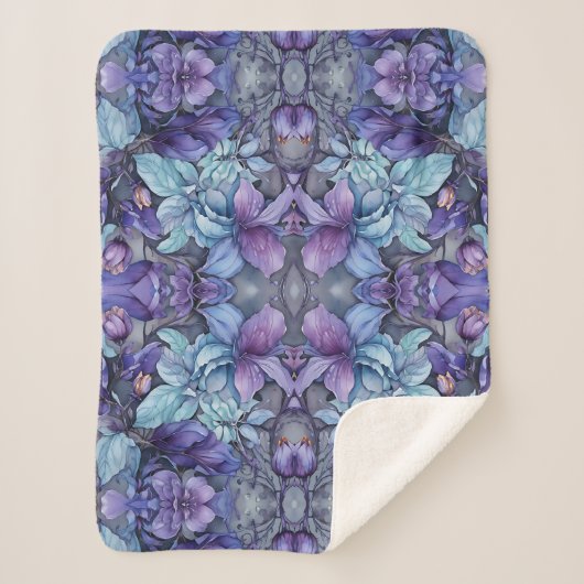 Periwinkle Garden Sherpa Blanket Sherpa Deken (Voorkant)