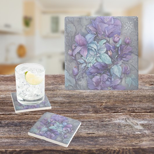 Periwinkle Garden Stenen Onderzetter