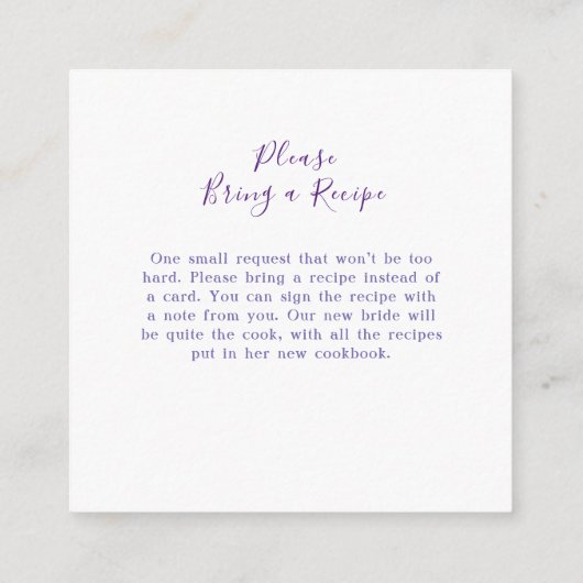 Periwinkle geperst Wildflower Boho Vrijgezellenfee Informatiekaartje (Achterkant)