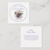 Periwinkle geperst Wildflower Boho Vrijgezellenfee Informatiekaartje (Voorkant / Achterkant)