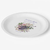 Periwinkle geperst Wildflower Boho Vrijgezellenfee Papieren Bordje (Gekanteld)