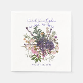 Periwinkle geperst Wildflower Boho Vrijgezellenfee Servet