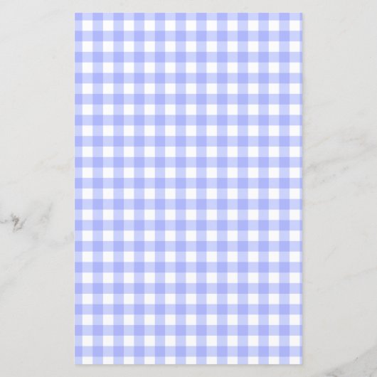 Periwinkle Gingham controleert  briefpapier (Achterkant)