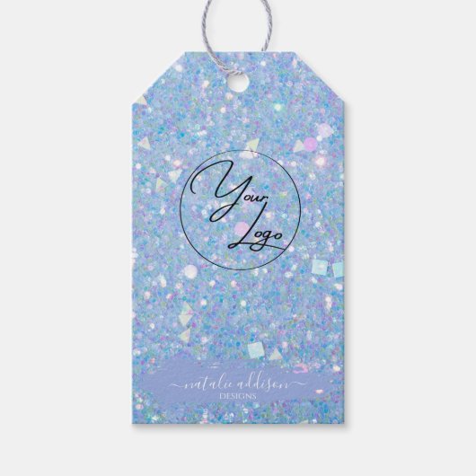 Periwinkle Glitter Gift Labels | LOGO LABELS Cadeaulabel (Voorkant)