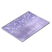 Periwinkle Glitter Lavender Blue Girly Signature Notitieboek (Linkerzijde)