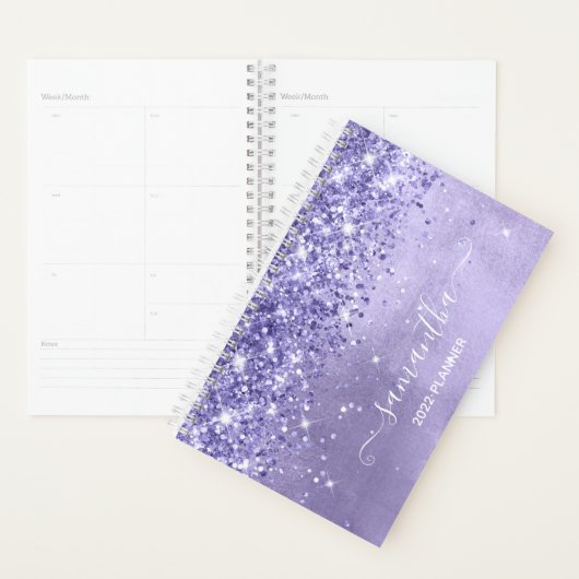 Periwinkle Glitter Lavender Blue Girly Signature Planner (Display)