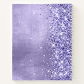 Periwinkle Glitter Lavender Blue Girly Sketchbook Notitieboek (Achterkant)