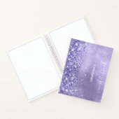 Periwinkle Glitter Lavender Blue Girly Sketchbook Notitieboek (Binnen)