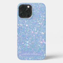 Periwinkle Glitter Modern Glam iPhone Case 13 Pro Max Hoesje