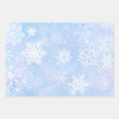 Periwinkle Glitter Pink Striped Snowflake Inpakpapier Vel (Voorkant 2)