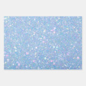 Periwinkle Glitter Pink Striped Snowflake Inpakpapier Vel (Voorkant)