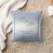 Periwinkle Glitter & Silver Wedding Rings Kussen (Deken)