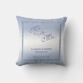 Periwinkle Glitter & Silver Wedding Rings Kussen (Voorkant)