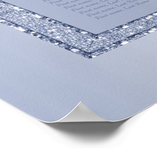 Periwinkle Glitter & Silver Wedding Rings Poster (Hoek)