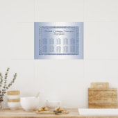 Periwinkle Glitter & Silver Wedding Rings Poster (Keuken)