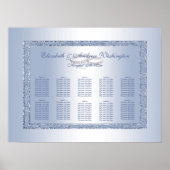 Periwinkle Glitter & Silver Wedding Rings Poster (Voorkant)