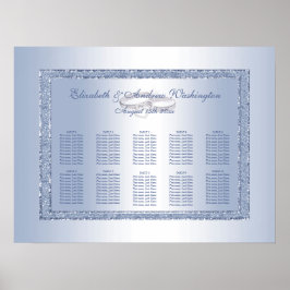 Periwinkle Glitter & Silver Wedding Rings Poster