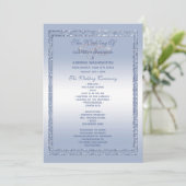 Periwinkle Glitter & Silver Wedding Rings Programmakaart (Staand voorkant)