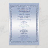 Periwinkle Glitter & Silver Wedding Rings Programmakaart (Voorkant)