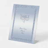 Periwinkle Glitter & Silver Wedding Rings Reclamebord Met Voetstuk (Voorkant)