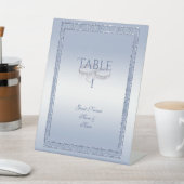 Periwinkle Glitter & Silver Wedding Rings Reclamebord Met Voetstuk (Insitu)