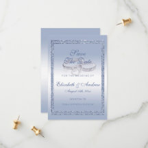 Periwinkle Glitter & Silver Wedding Rings
