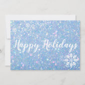 Periwinkle Glitter Snowflake Holiday Kaarten (Voorkant)