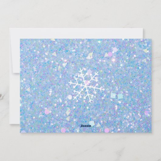 Periwinkle Glitter Snowflake Holiday Kaarten (Achterkant)