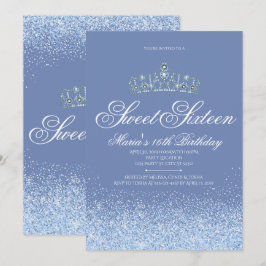  Periwinkle Glitter, zoete 16 uitnodigingen