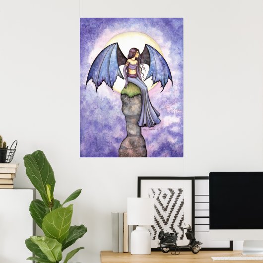 Periwinkle Gothic Fairy Art Poster Print (Thuiskantoor)