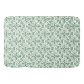 Periwinkle Green White Decorative Chic Floral Badmat (Voorkant)