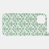 Periwinkle Green White Decorative Chic Floral Case-Mate iPhone Case (Achterkant (horizontaal))