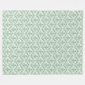 Periwinkle Green White Decorative Chic Floral Fleece Deken (Voorkant (Horizontaal))