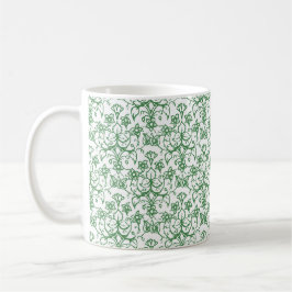 Periwinkle Green White Decorative Chic Floral Koffiemok
