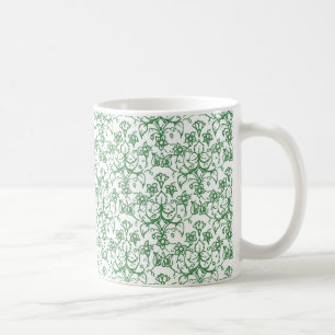 Periwinkle Green White Decorative Chic Floral Koffiemok
